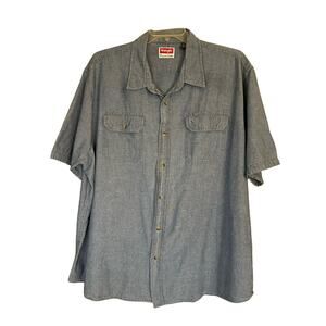 Wrangler Premium Quality Short Sleeved Western Shirt in Chambray. Size 3XL